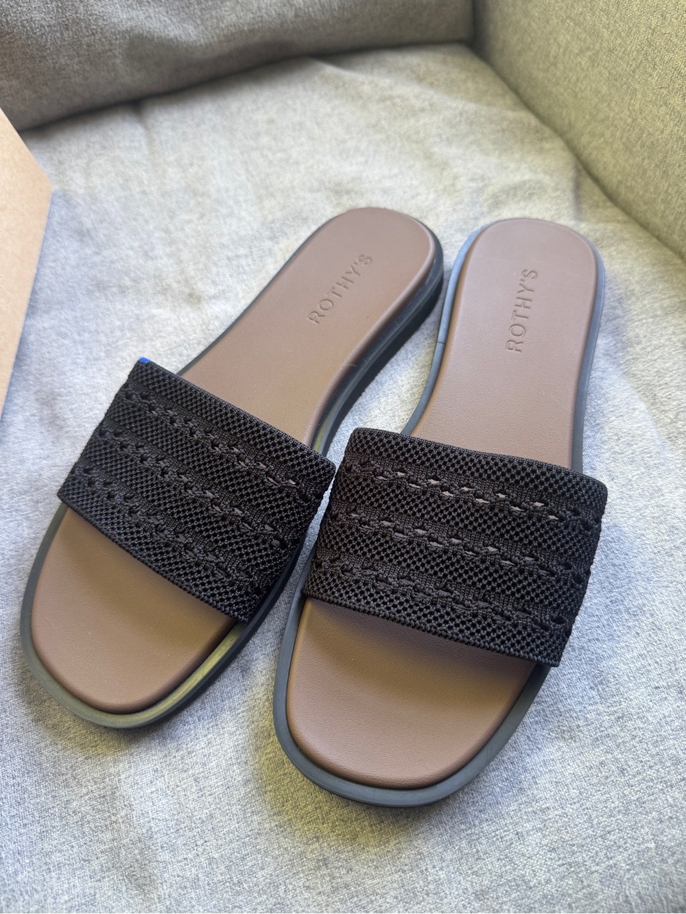 *NEW* Rothy's Black Knit Slide Sandals (size 10)